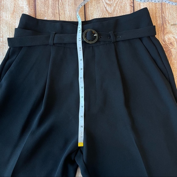 NWT Gibbon Latimer Black High Waist Self belted career pants Size 6 - Picture 11 of 13